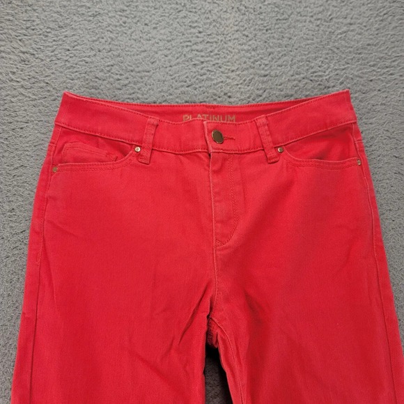 Chicos Jeans Womens 00 US 2 Pink/Red Platinum Crop Casual Pockets Flat Front - Picture 2 of 13